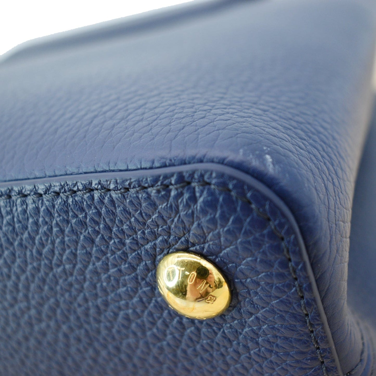 LOUIS VUITTON Capucines MM Taurillon Python Leather Satchel Bag Blue