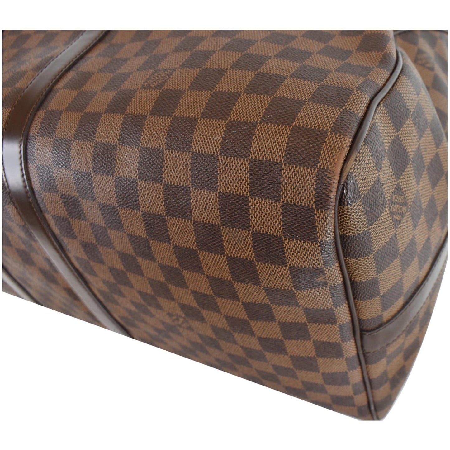 LOUIS VUITTON Keepall Bandouliere 55 Damier Ebene Travel Bag Brown