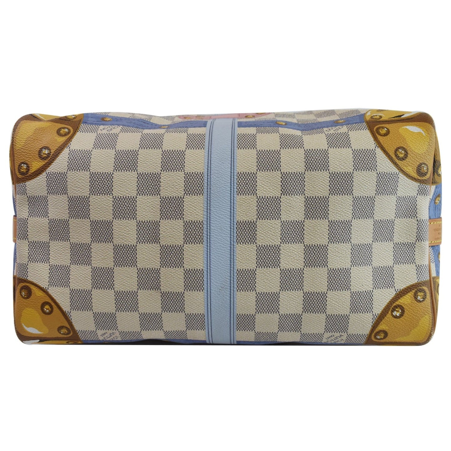 LOUIS VUITTON Trunks Speedy 30 Bandouliere Damier Azur Shoulder Bag White