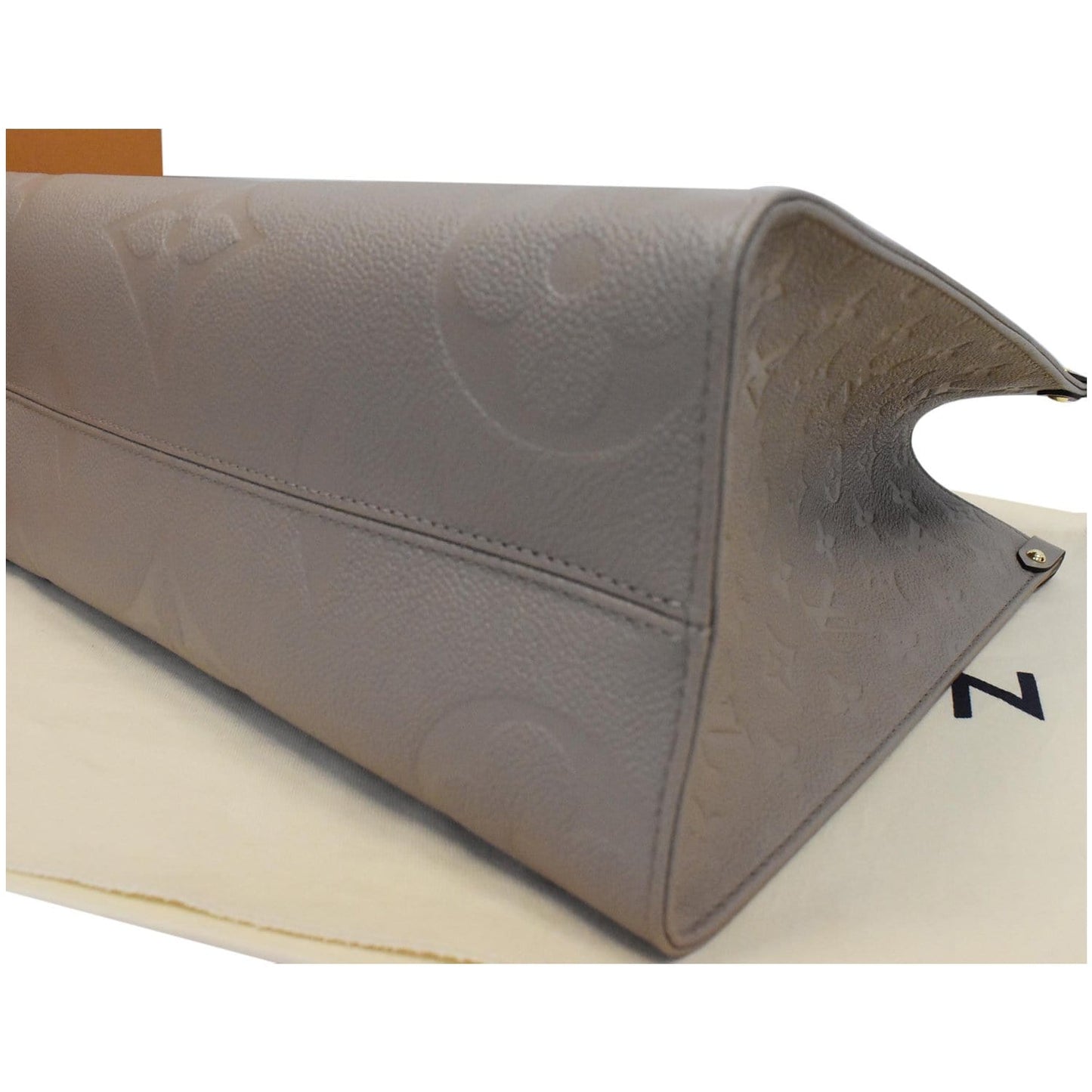 LOUIS VUITTON Onthego MM Monogram Empreinte Shoulder Bag Tourterelle