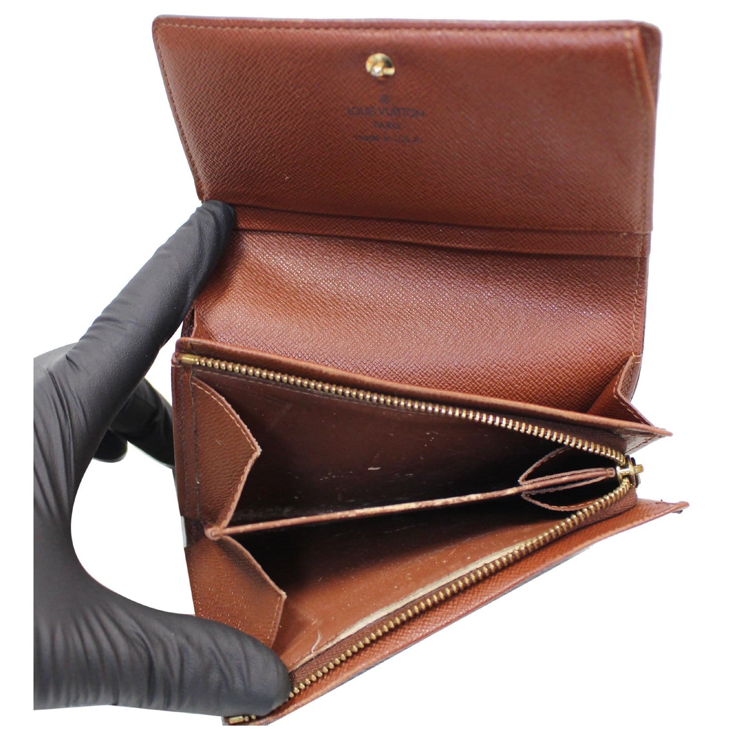 LOUIS VUITTON Porte Monnaie Monogram Billets Tresor Wallet Brown