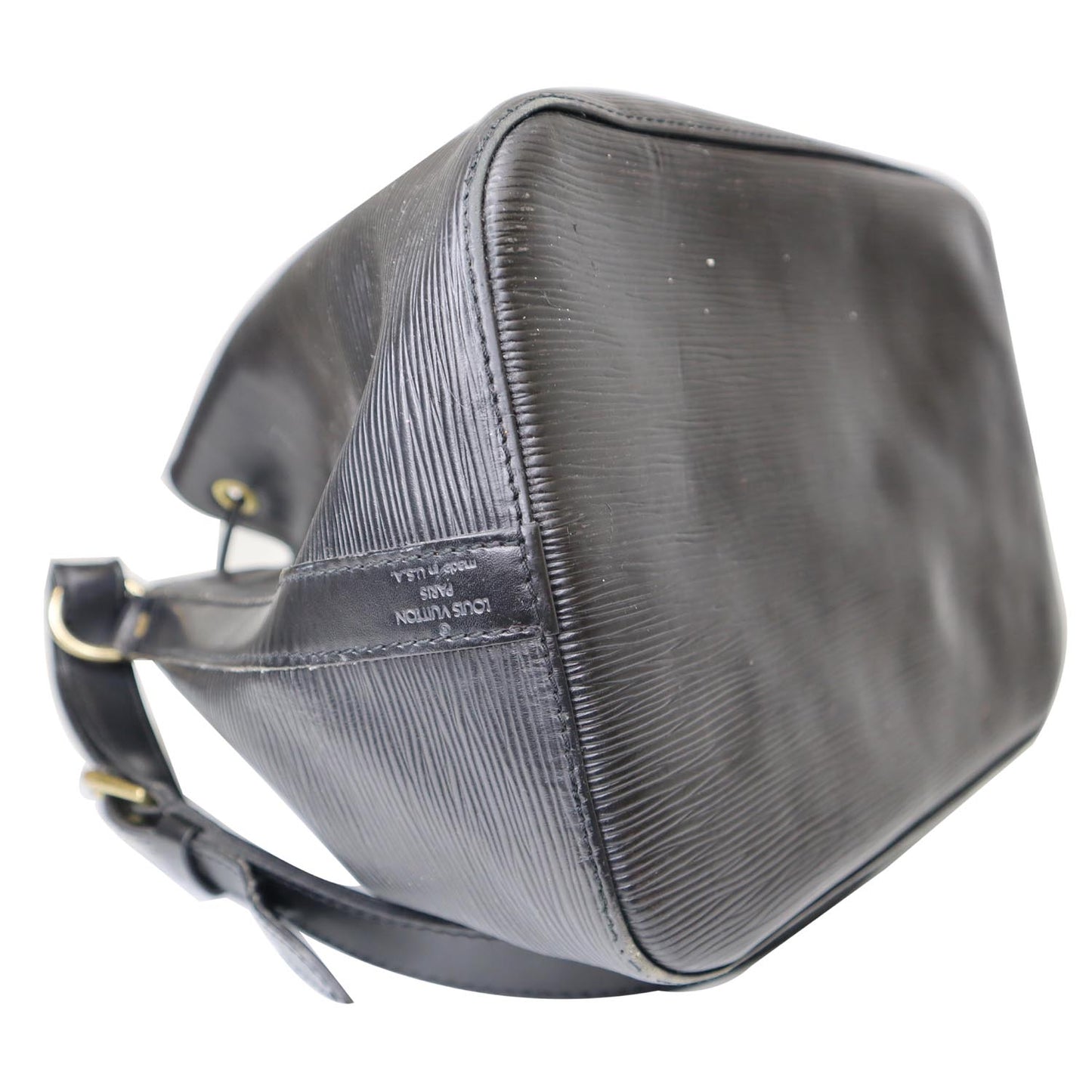 LOUIS VUITTON Petit Noe Epi Leather Shoulder Bag Black
