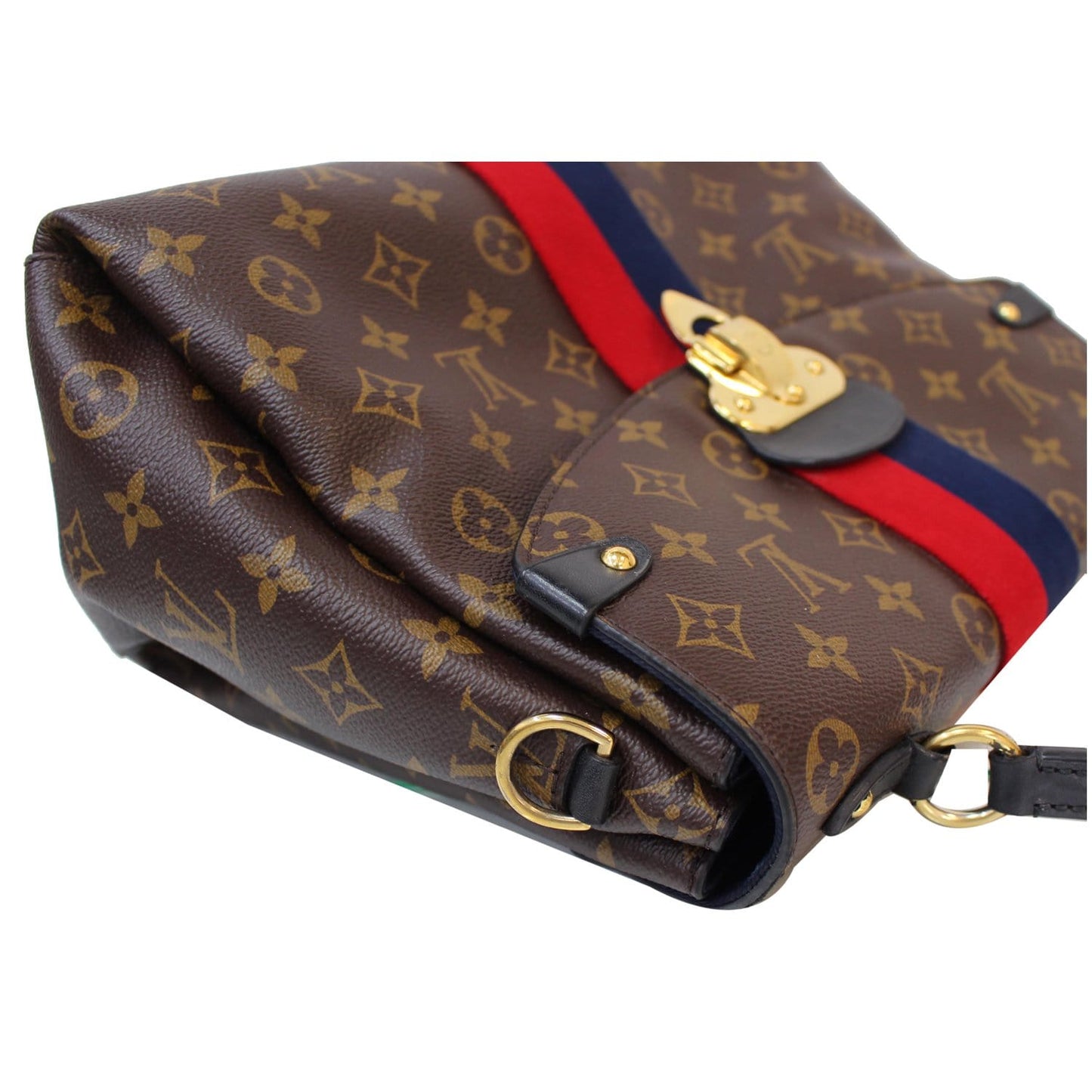 LOUIS VUITTON Georges Monogram Canvas Satchel Bag Brown