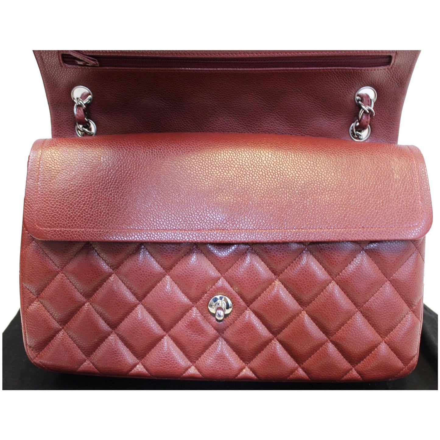 Chanel Jumbo Double Flap Caviar Quilted Shoulder bag Red