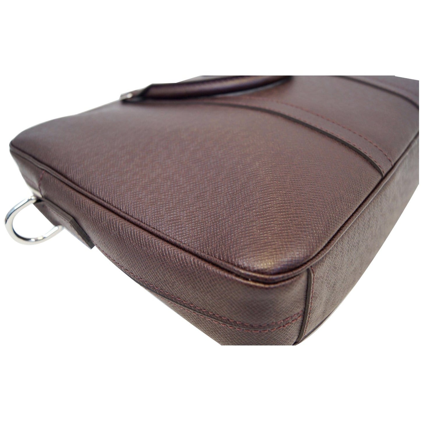 LOUIS VUITTON Porte-Documents Voyage PM Taiga Leather Briefcase Bag Brown