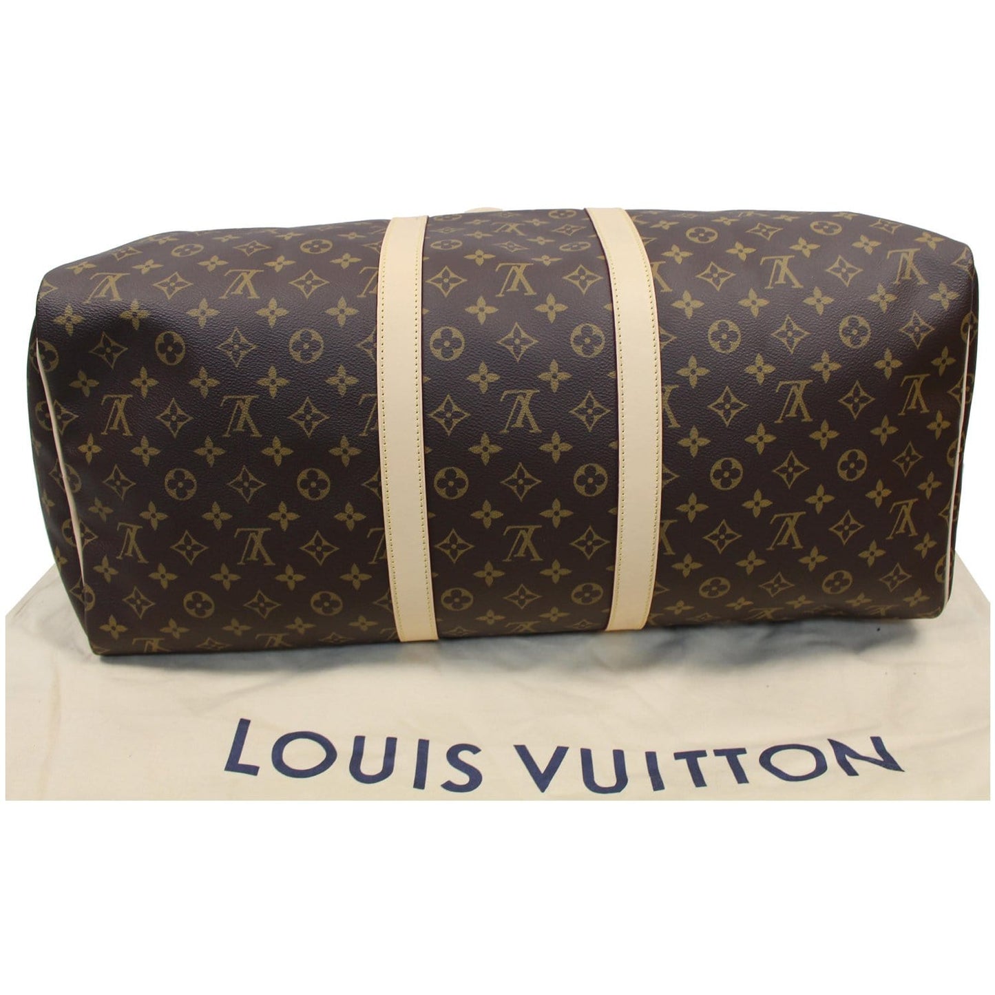 LOUIS VUITTON Keepall 55 Monogram Canvas Travel Bag Brown