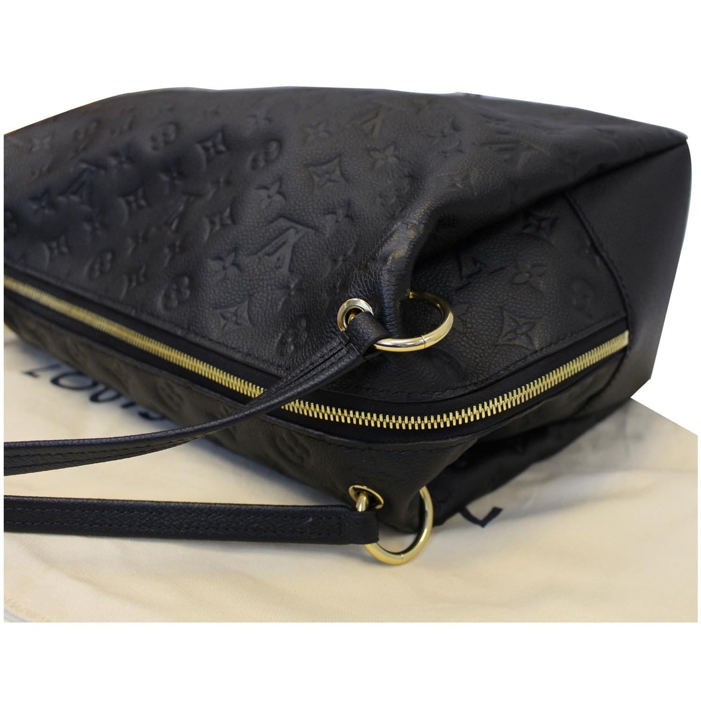 LOUIS VUITTON Ponthieu MM Monogram Empreinte Leather Shoulder Bag Black