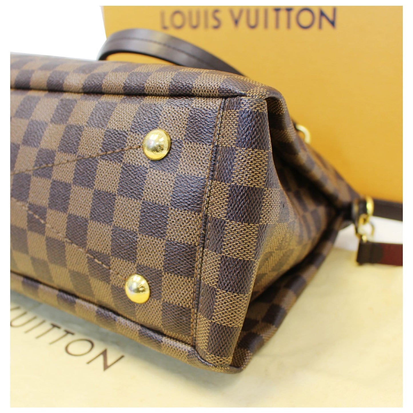 LOUIS VUITTON Lymington Damier Ebene Shoulder Handbag Brown
