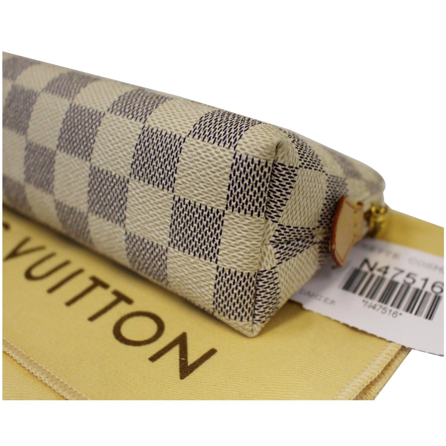 LOUIS VUITTON Damier Azur Cosmetic Pouch White