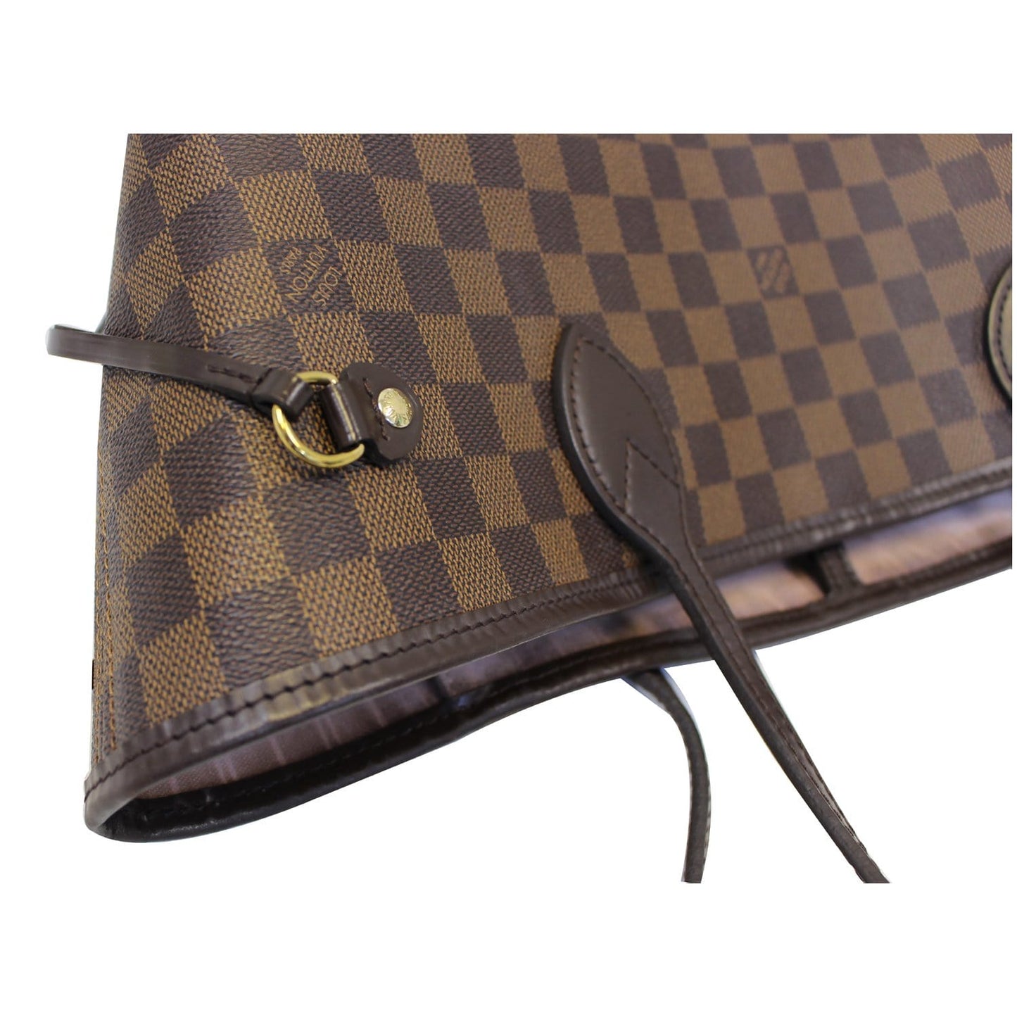 LOUIS VUITTON Neverfull MM Damier Ebene Tote Shoulder Bag Brown