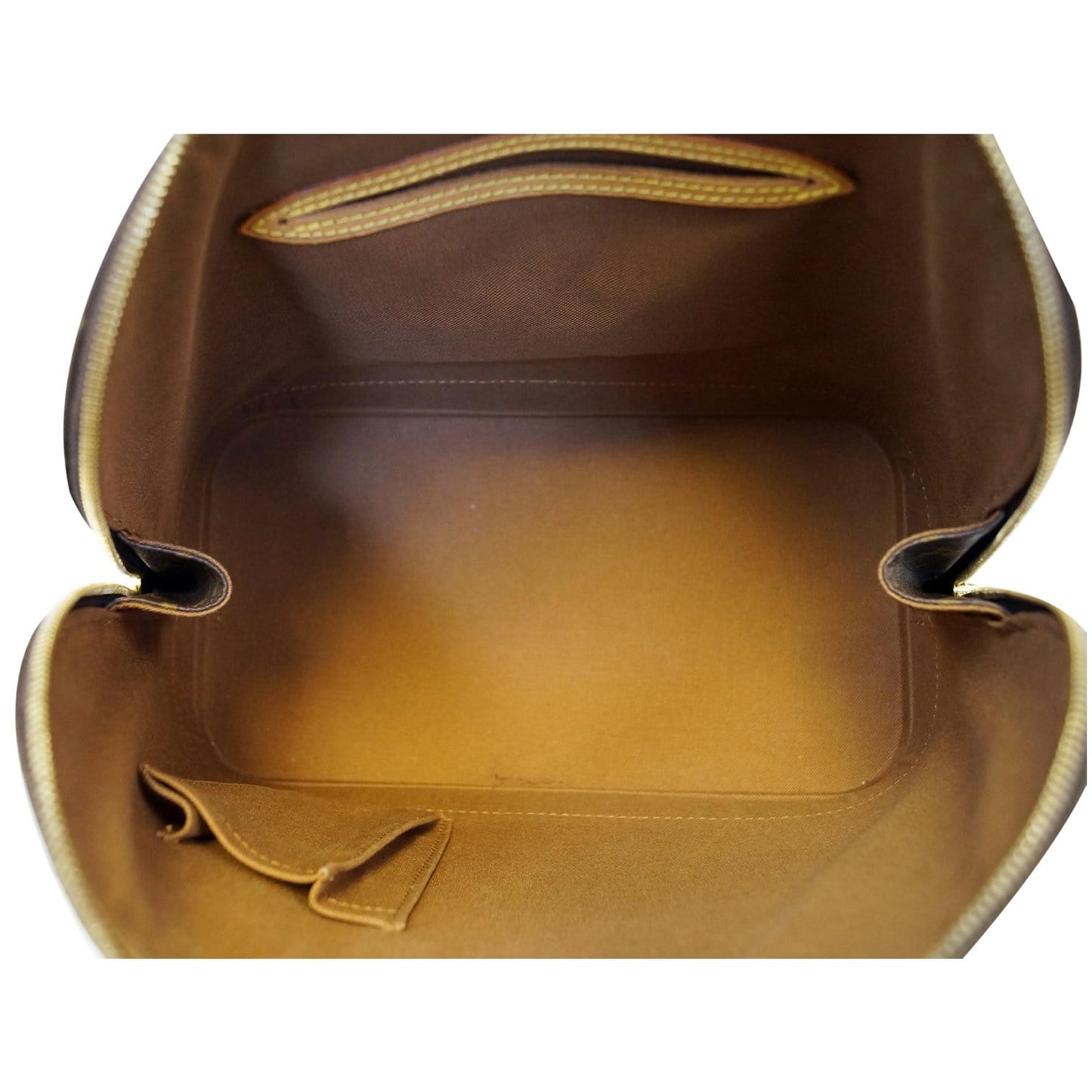LOUIS VUITTON Alma Monogram Canvas Satchel Bag Brown