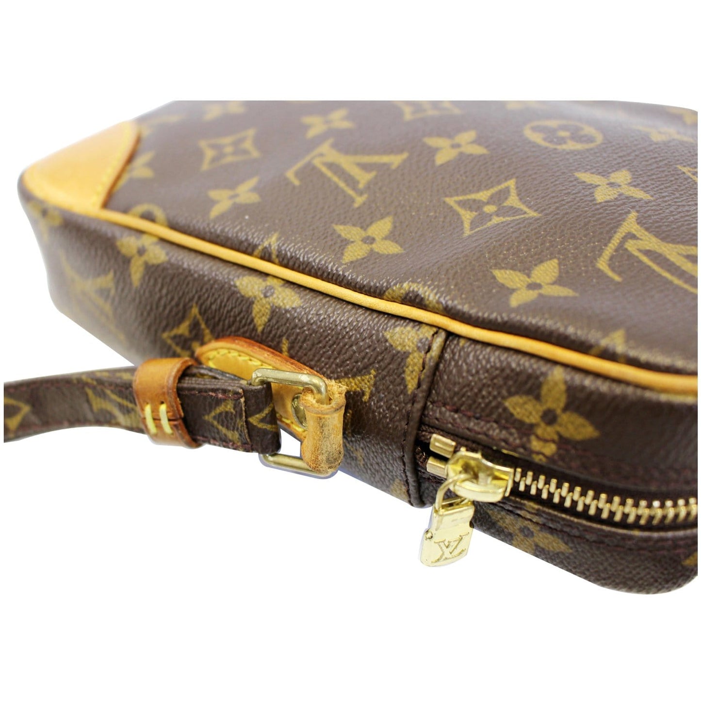 LOUIS VUITTON Danube Monogram Canvas Crossbody Bag Brown