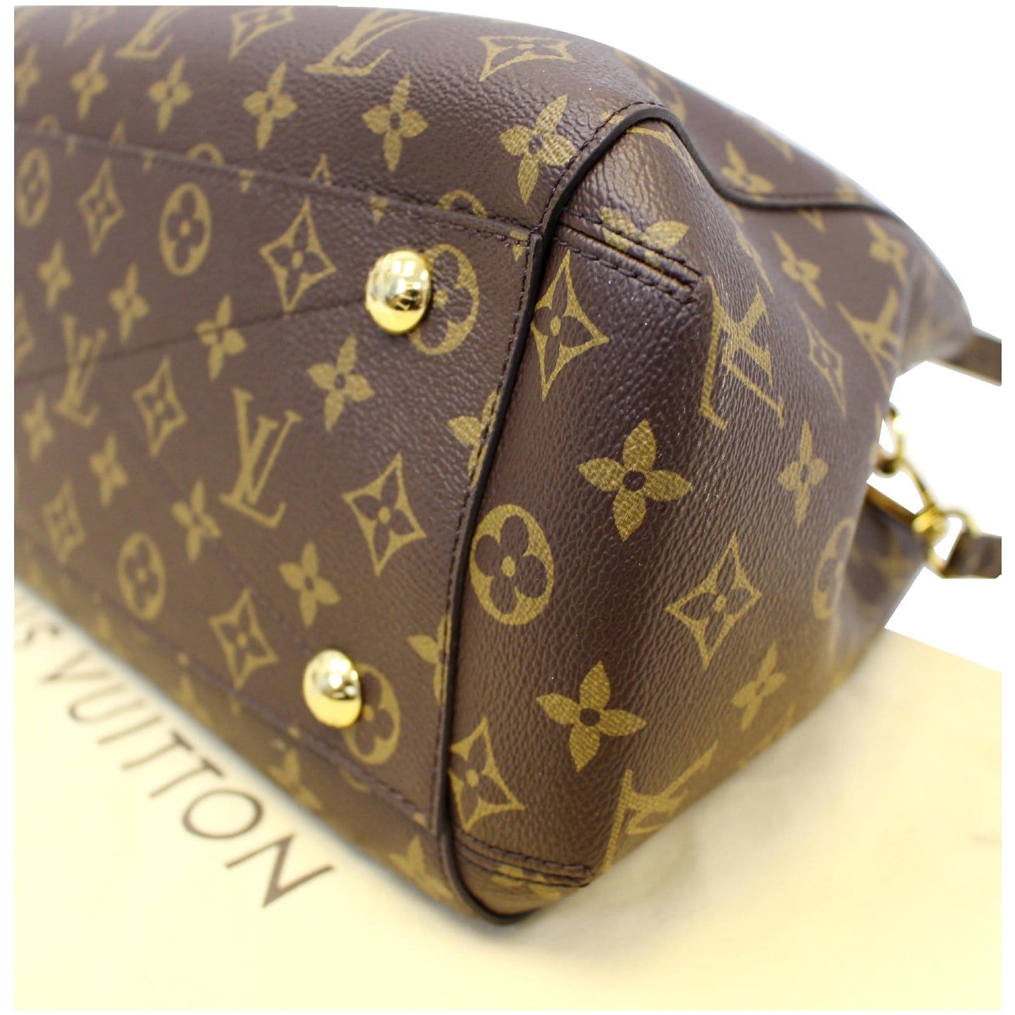 LOUIS VUITTON Montaigne MM Monogram Canvas Shoulder Bag Brown