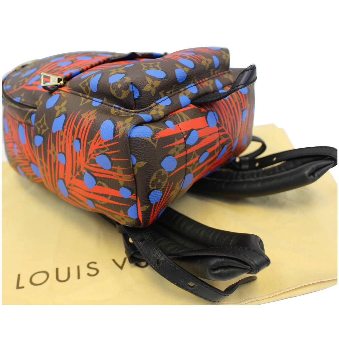 LOUIS VUITTON Palm Springs PM Monogram Jungle Dots Backpack Bag Brown