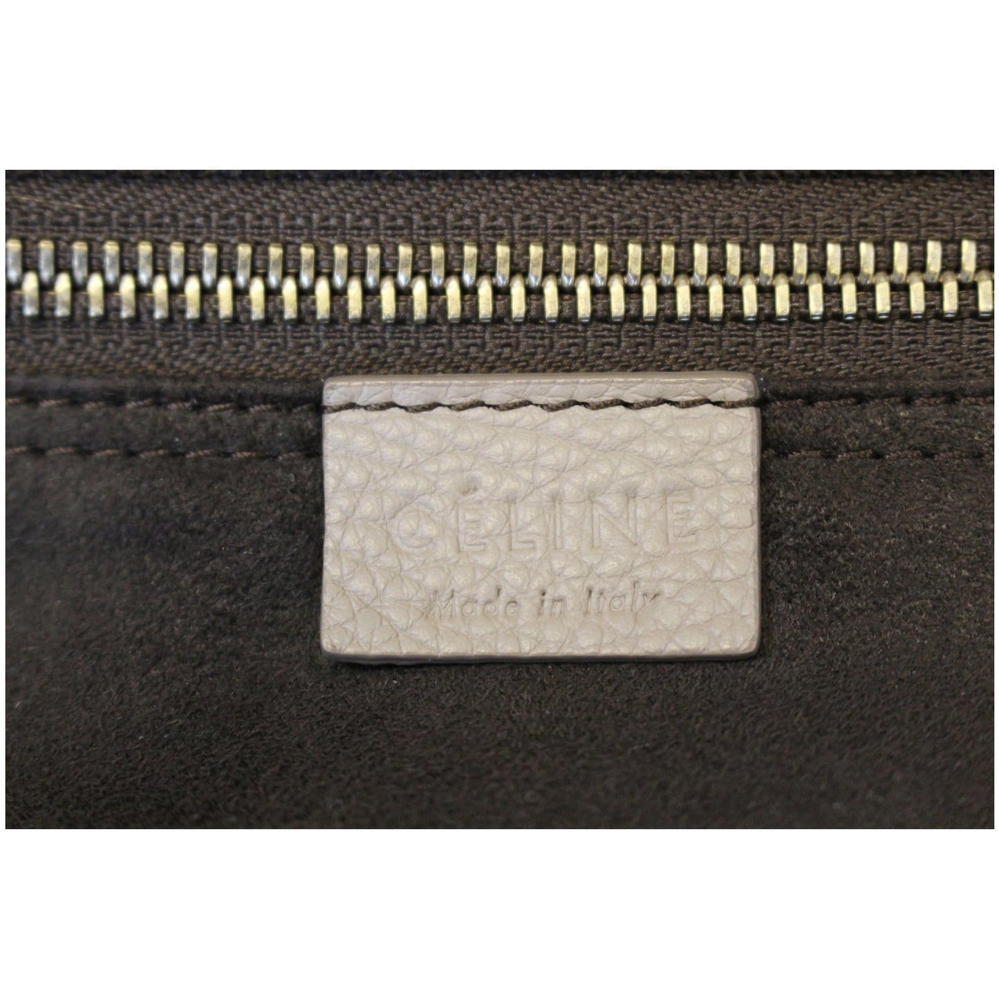 Celine Drummed Calfskin Leather Mini Luggage Tote Bag Dune