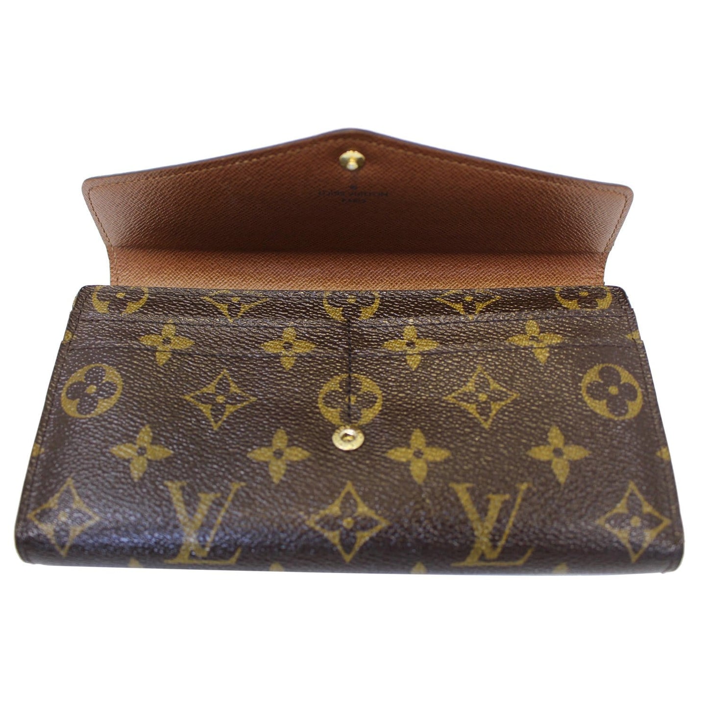 LOUIS VUITTON Sarah NM Monogram Canvas Wallet Brown