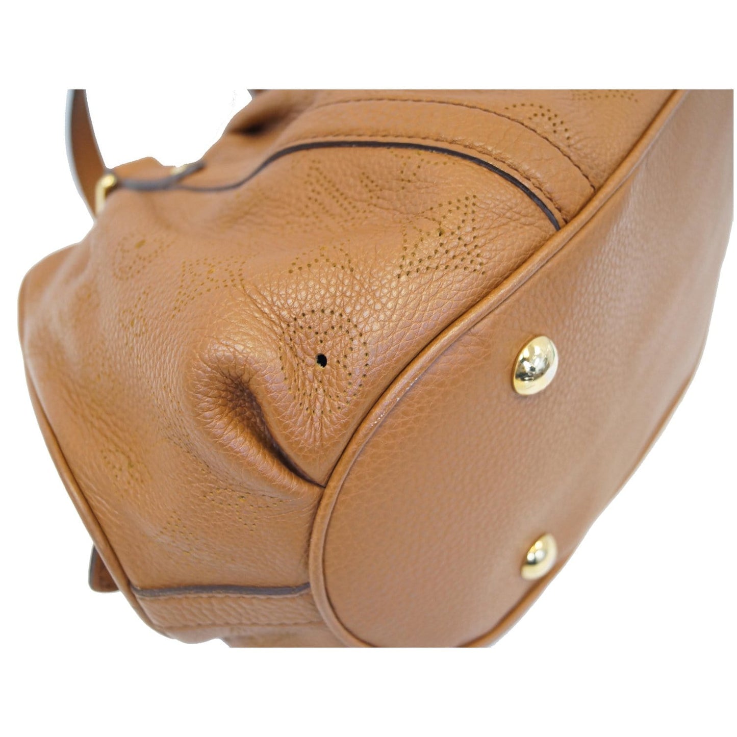 LOUIS VUITTON Lunar PM Mahina Leather Shoulder Bag Brown