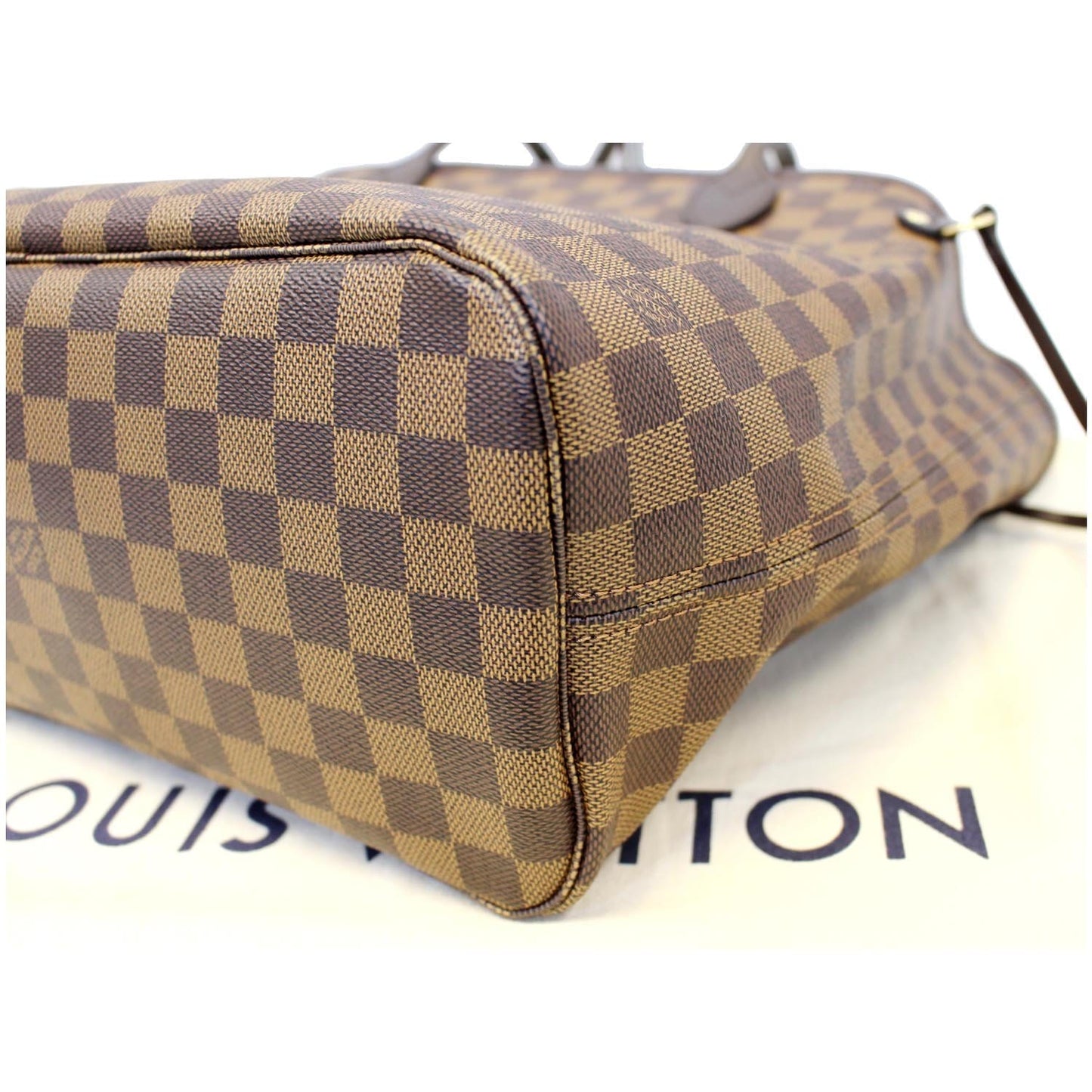 LOUIS VUITTON Neverfull MM Damier Ebene Brown Tote Bag