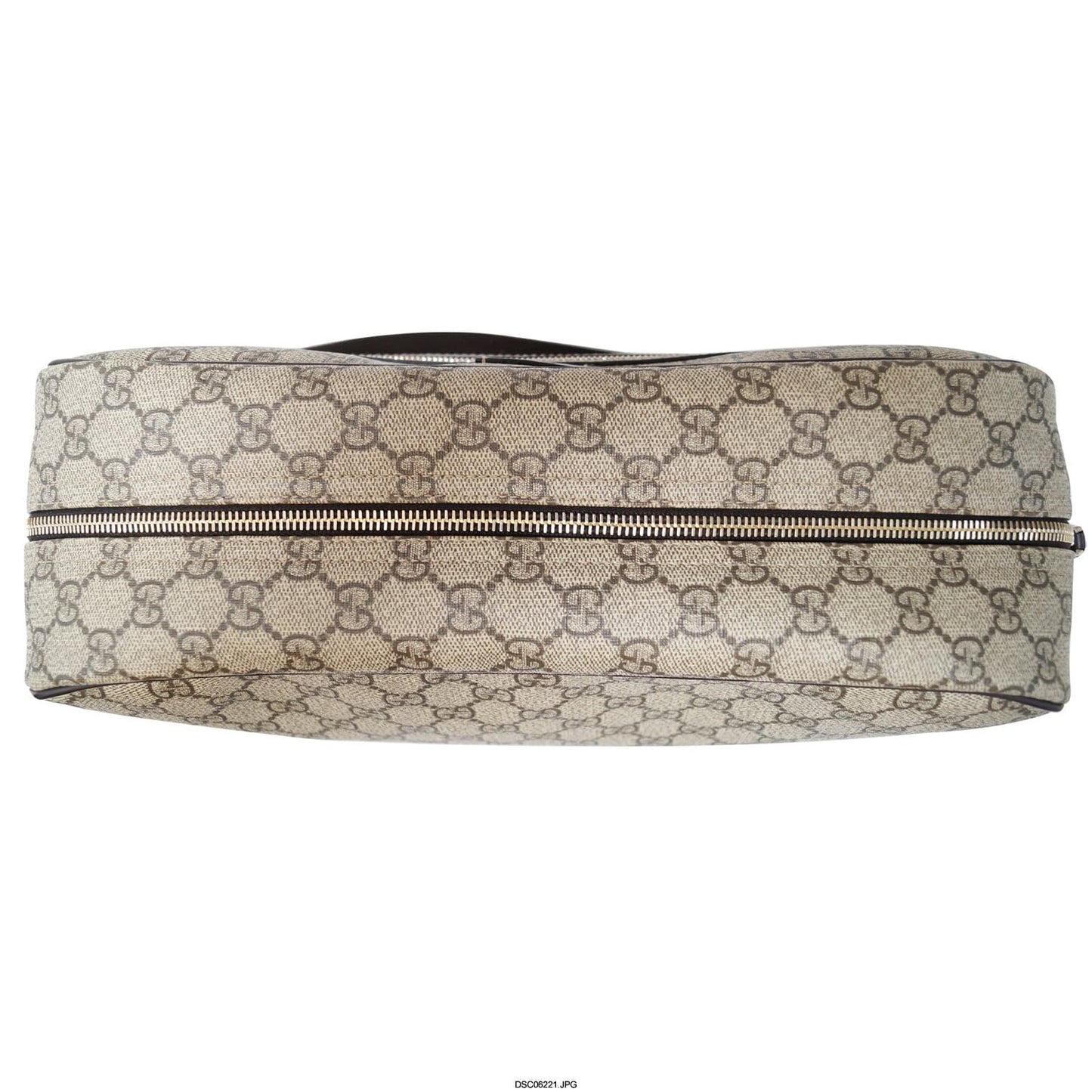 GUCCI Men's Beige/Ebony GG  Plus Coated Canvas Messenger Crossbody Bag 211107