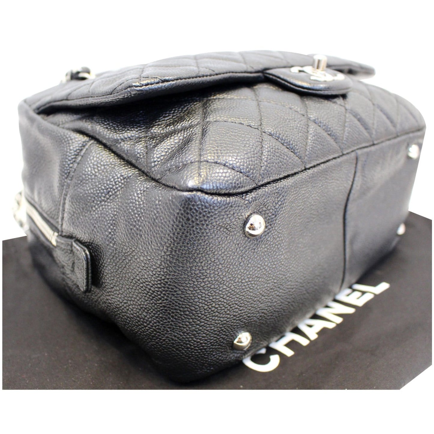 CHANEL Camera Case Quilted Caviar Leather Medium Flap Shoulder Bag