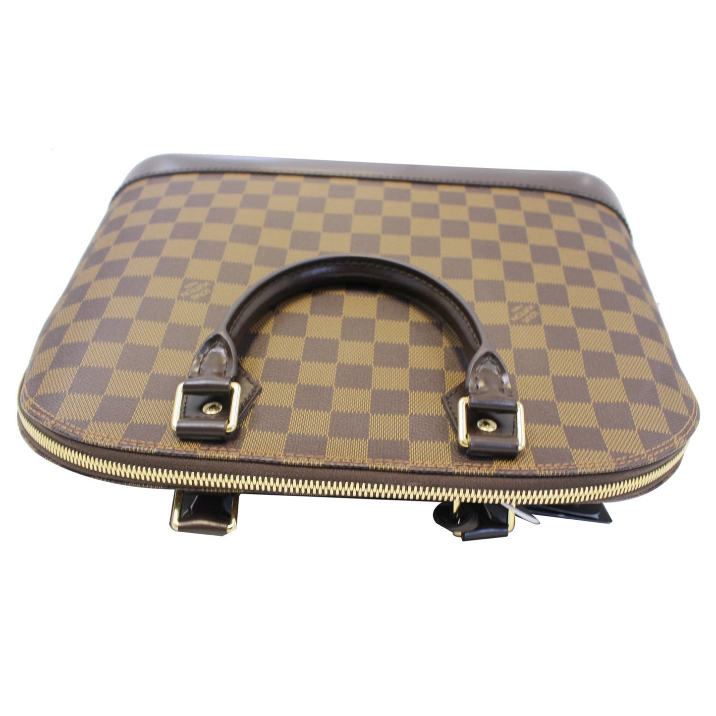 LOUIS VUITTON Alma MM Damier Ebene Satchel Bag Brown
