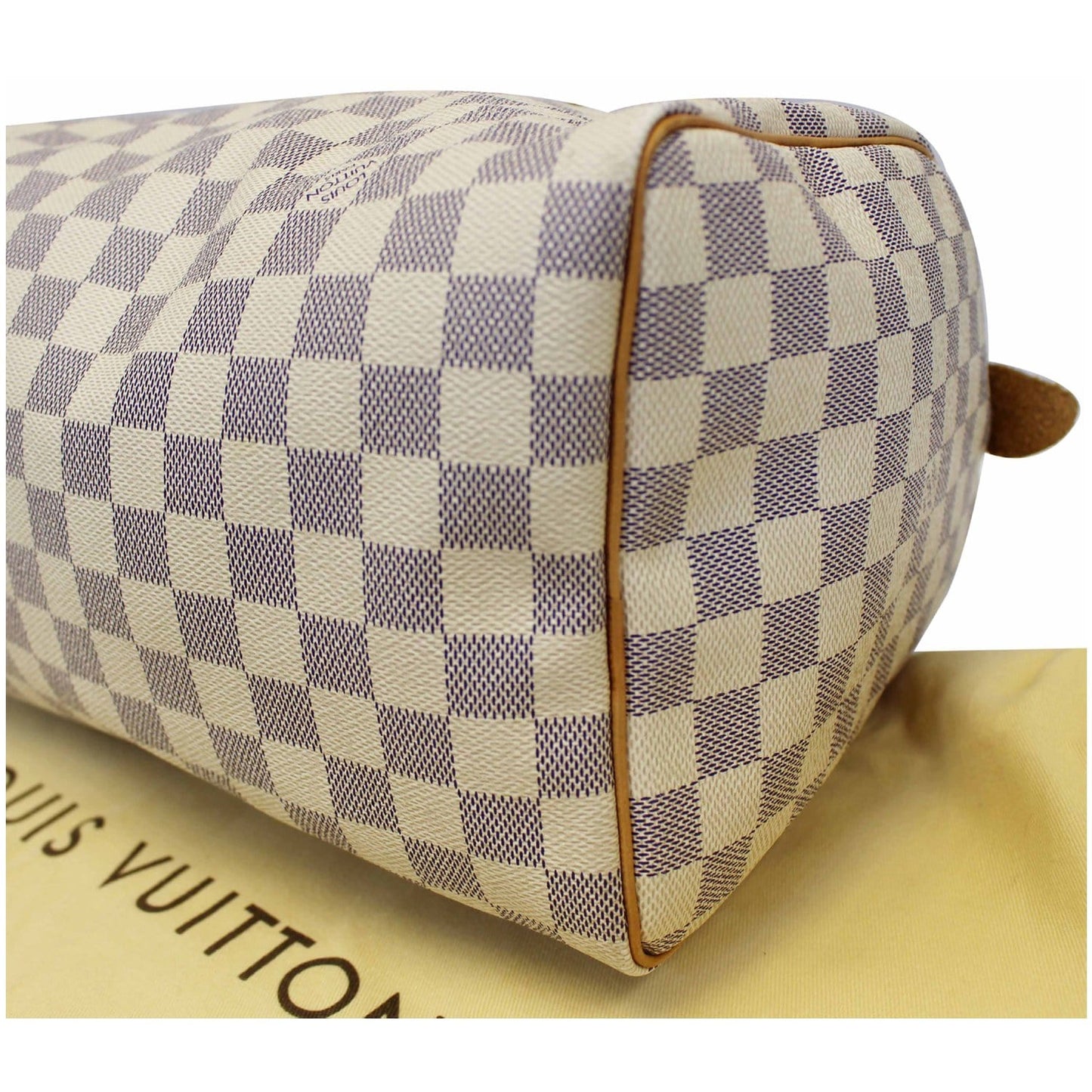 LOUIS VUITTON Speedy 30 Damier Azur Satchel Handbag White