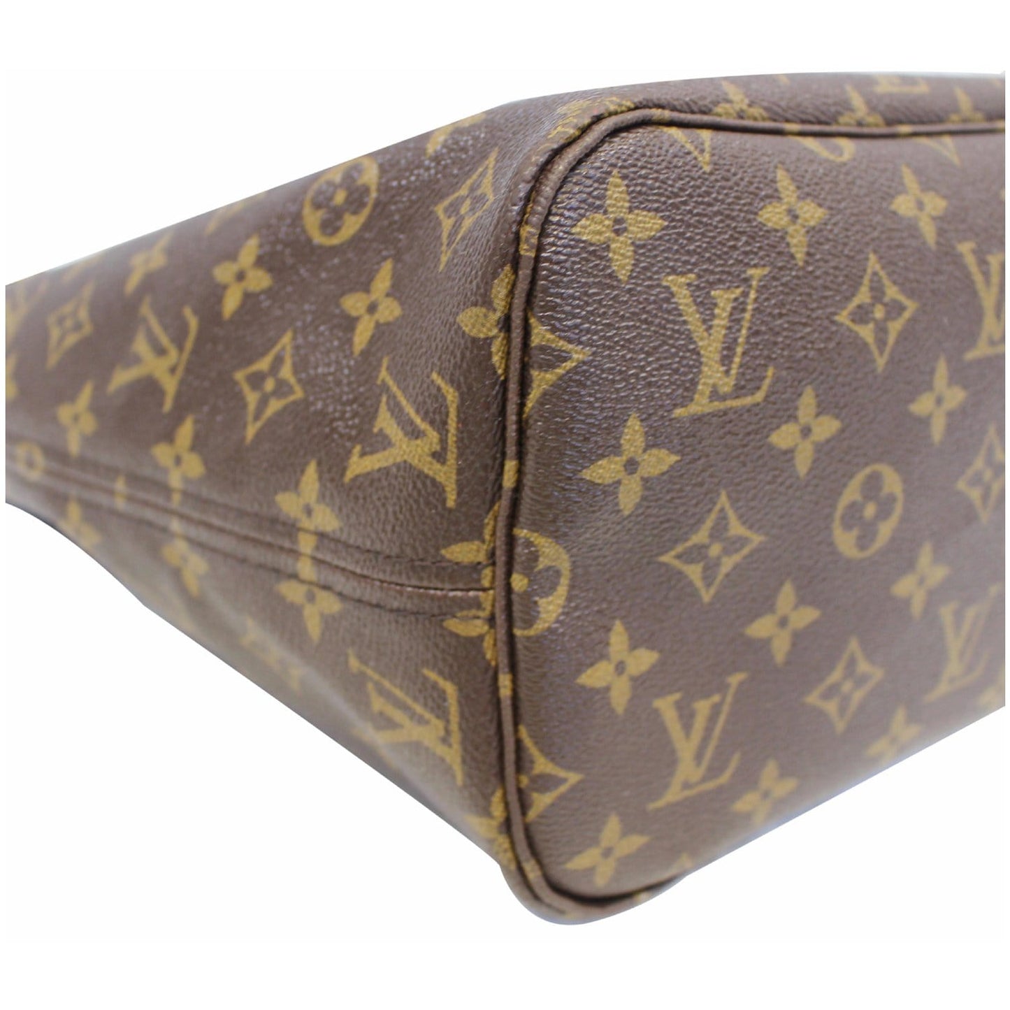 LOUIS VUITTON Neverfull MM Monogram Canvas Tote Shoulder Bag Brown