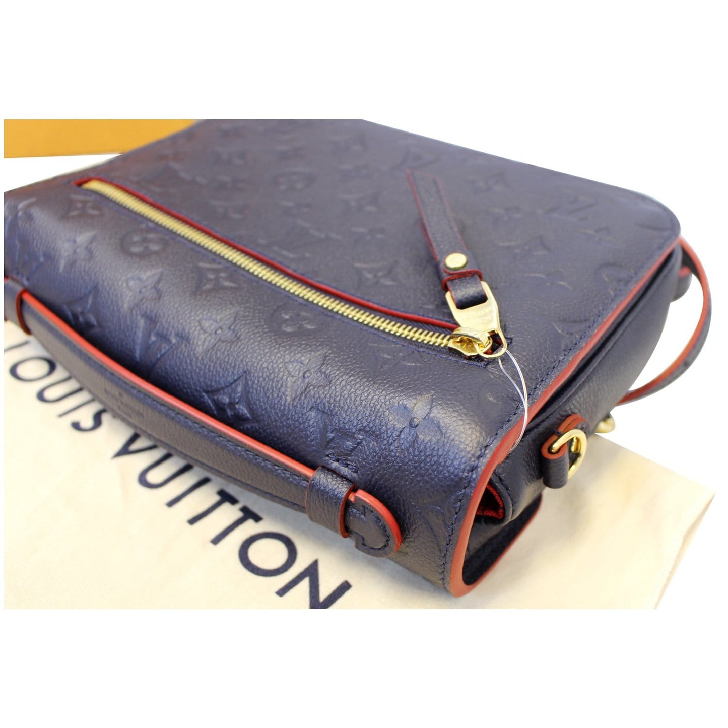 LOUIS VUITTON Pochette Metis Monogram Empreinte Shoulder Bag Marine Rouge