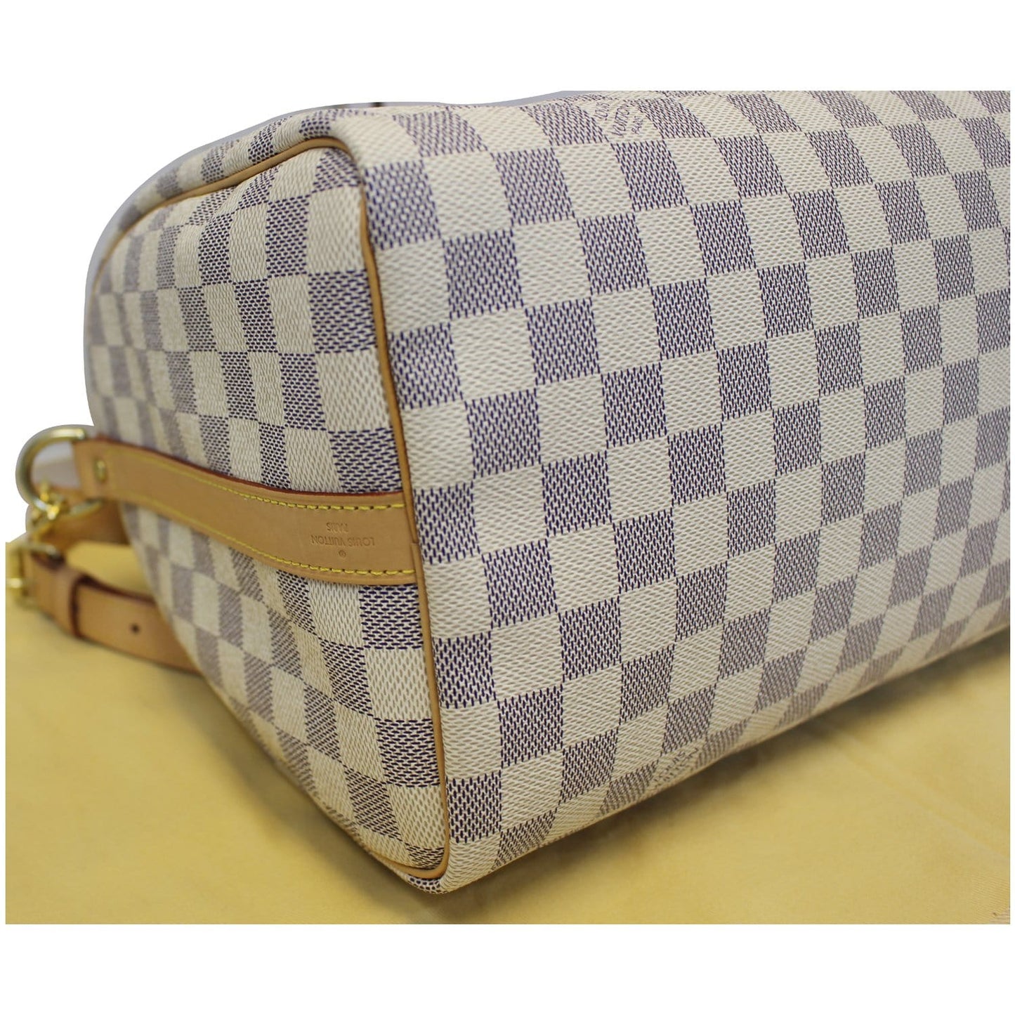 LOUIS VUITTON Speedy 30 Bandouliere Damier Azur Shoulder Bag White