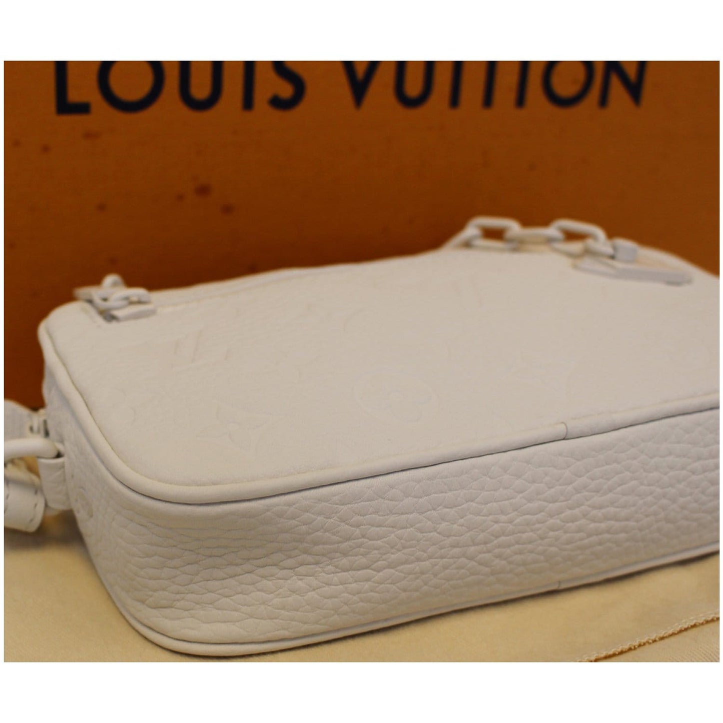 LOUIS VUITTON Pochette Volga Monogram Clutch Bag White