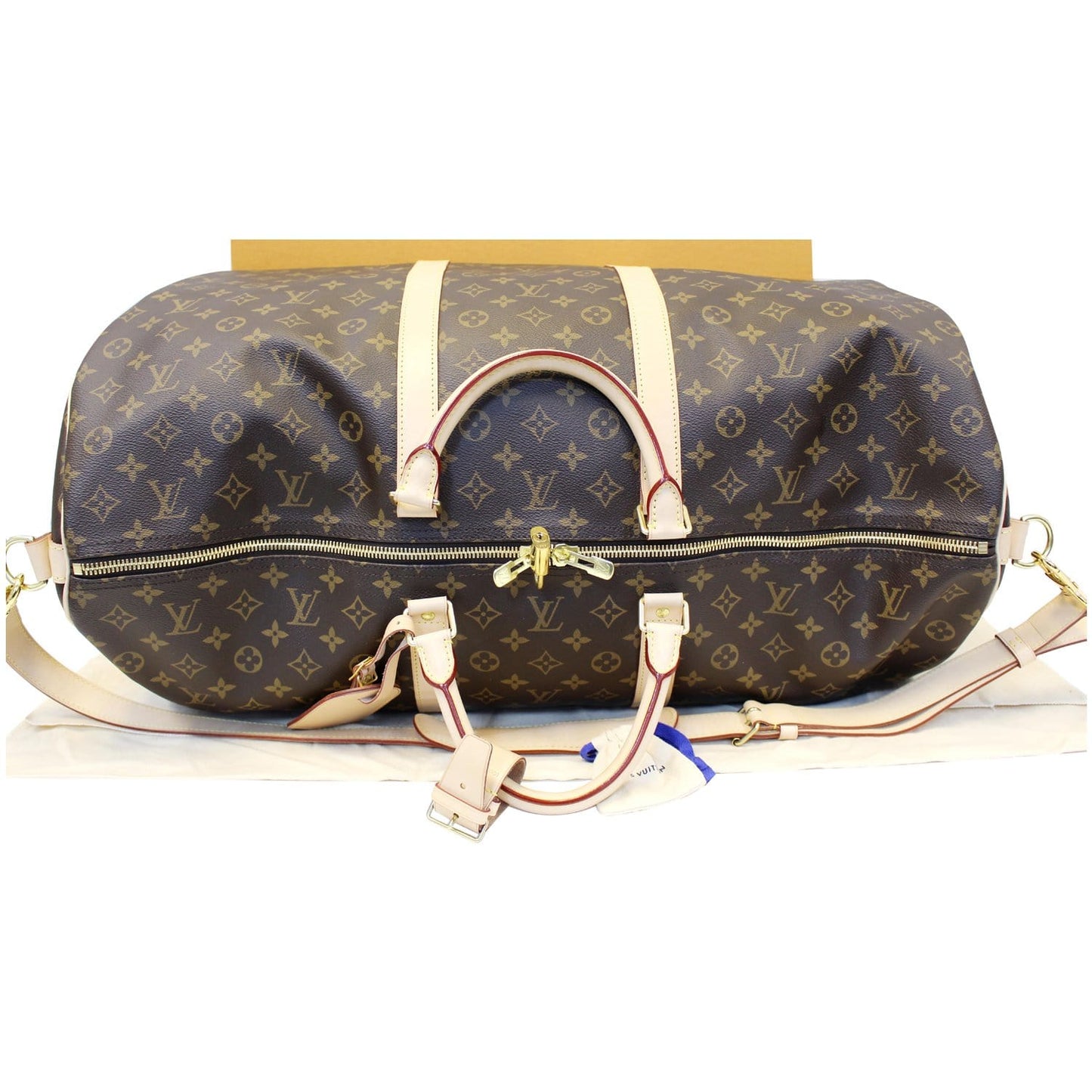 LOUIS VUITTON Keepall 60 Bandouliere Monogram Canvas Travel Bag