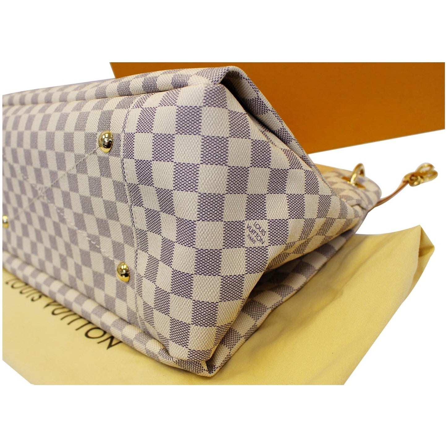 LOUIS VUITTON Artsy MM Damier Azur Shoulder Bag White