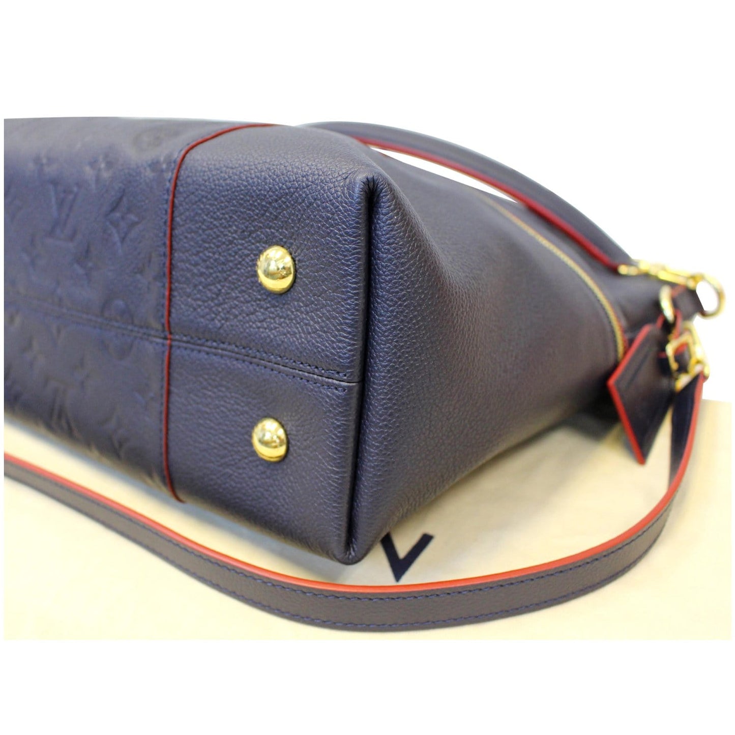 LOUIS VUITTON Melie Empreinte Leather Hobo Shoulder Bag Marine Rouge