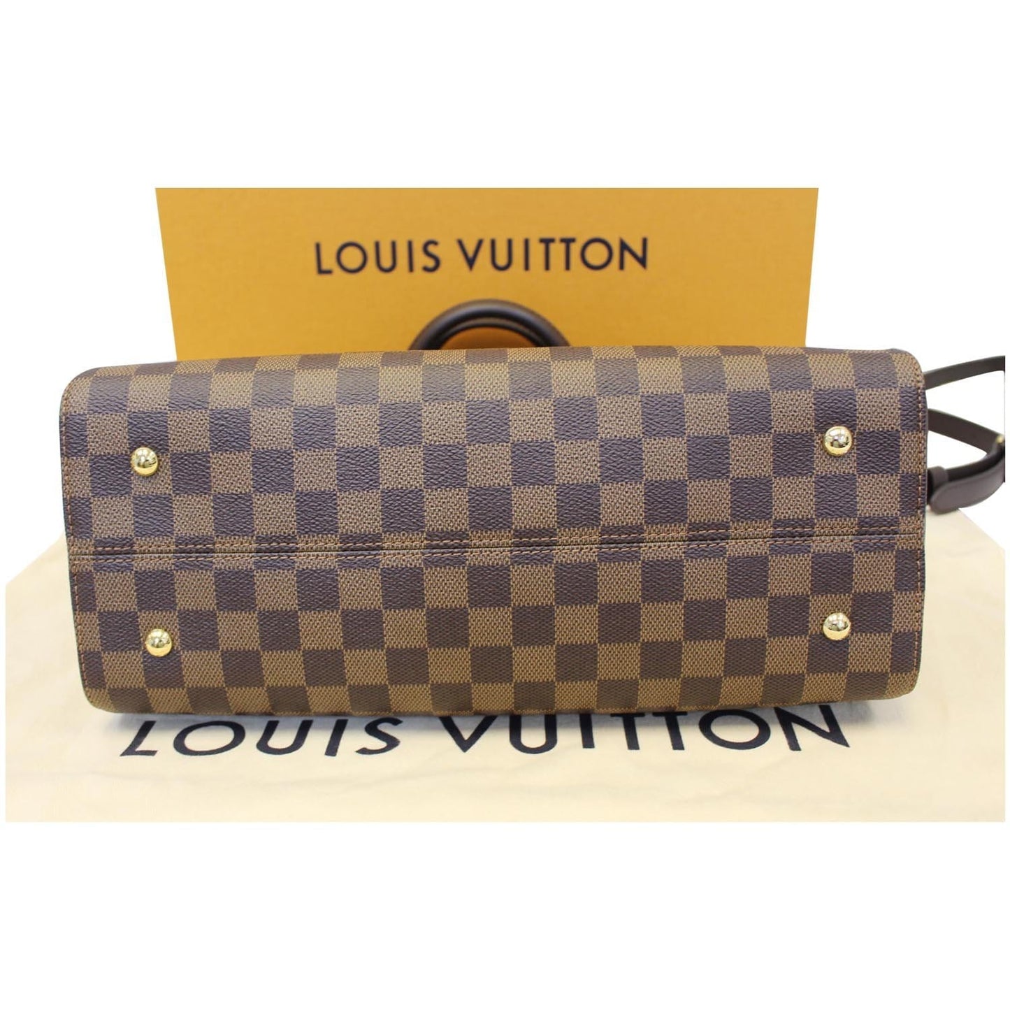 LOUIS VUITTON Kensington Bowling Damier Ebene Shoulder Handbag Brown