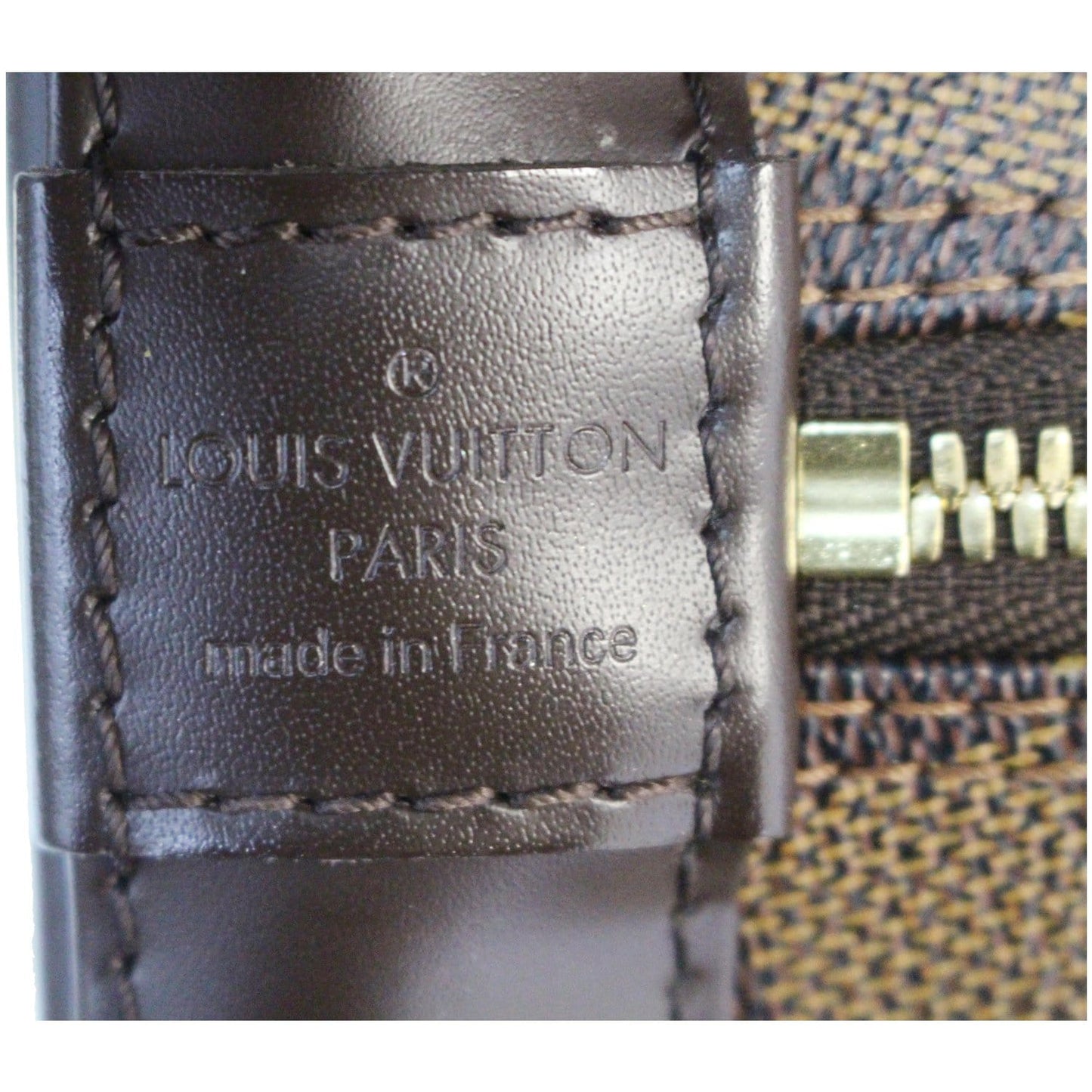 LOUIS VUITTON Alma PM Damier Ebene Satchel Bag Brown