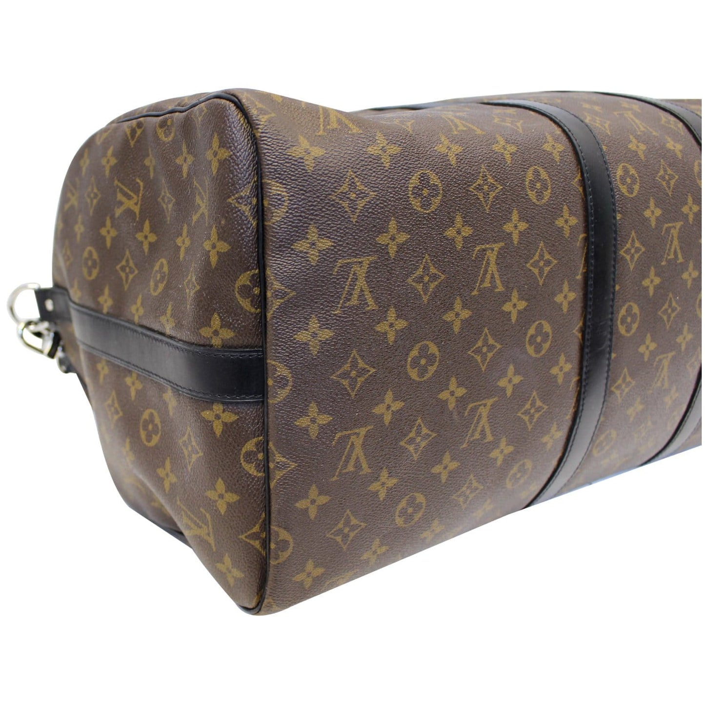 LOUIS VUITTON Keepall Bandouliere 55 Monogram Macassar Travel Bag Brown