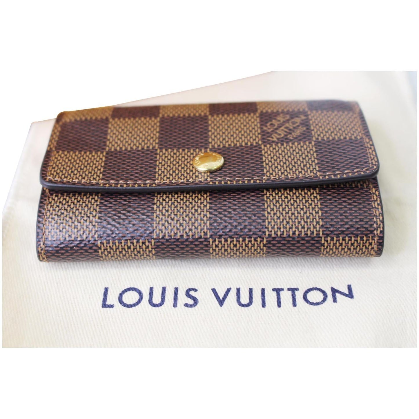 LOUIS VUITTON Damier Ebene 6 Key Holder Brown
