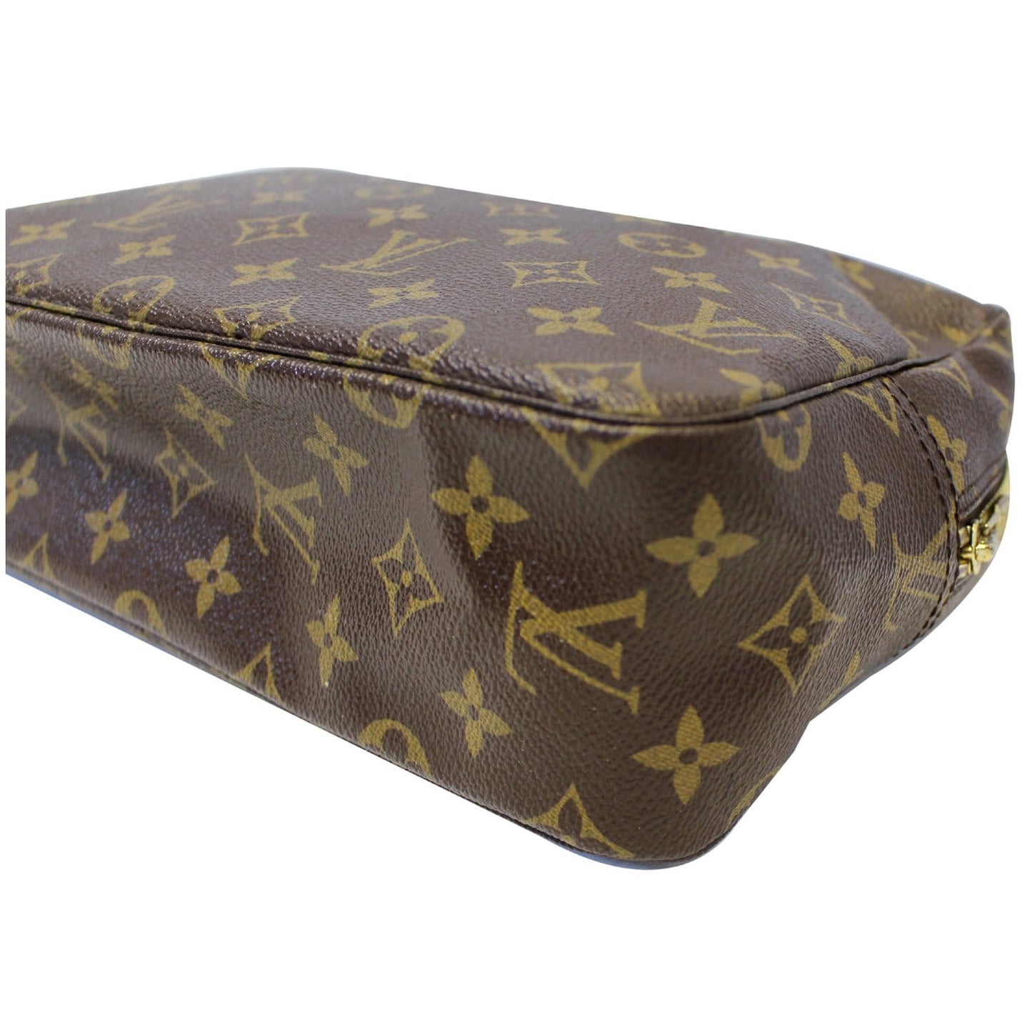 LOUIS VUITTON Trousse Toilette 28 Monogram Canvas Cosmetic Pouch Brown