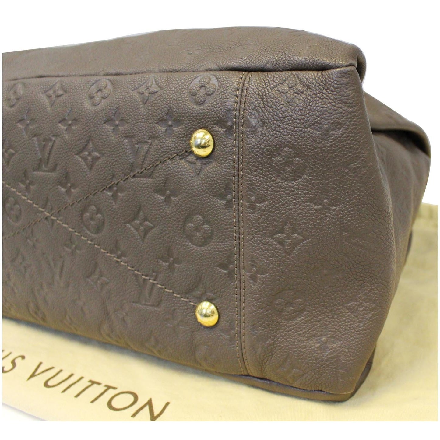 LOUIS VUITTON Artsy MM Monogram Empreinte Leather Shoulder Bag Terre