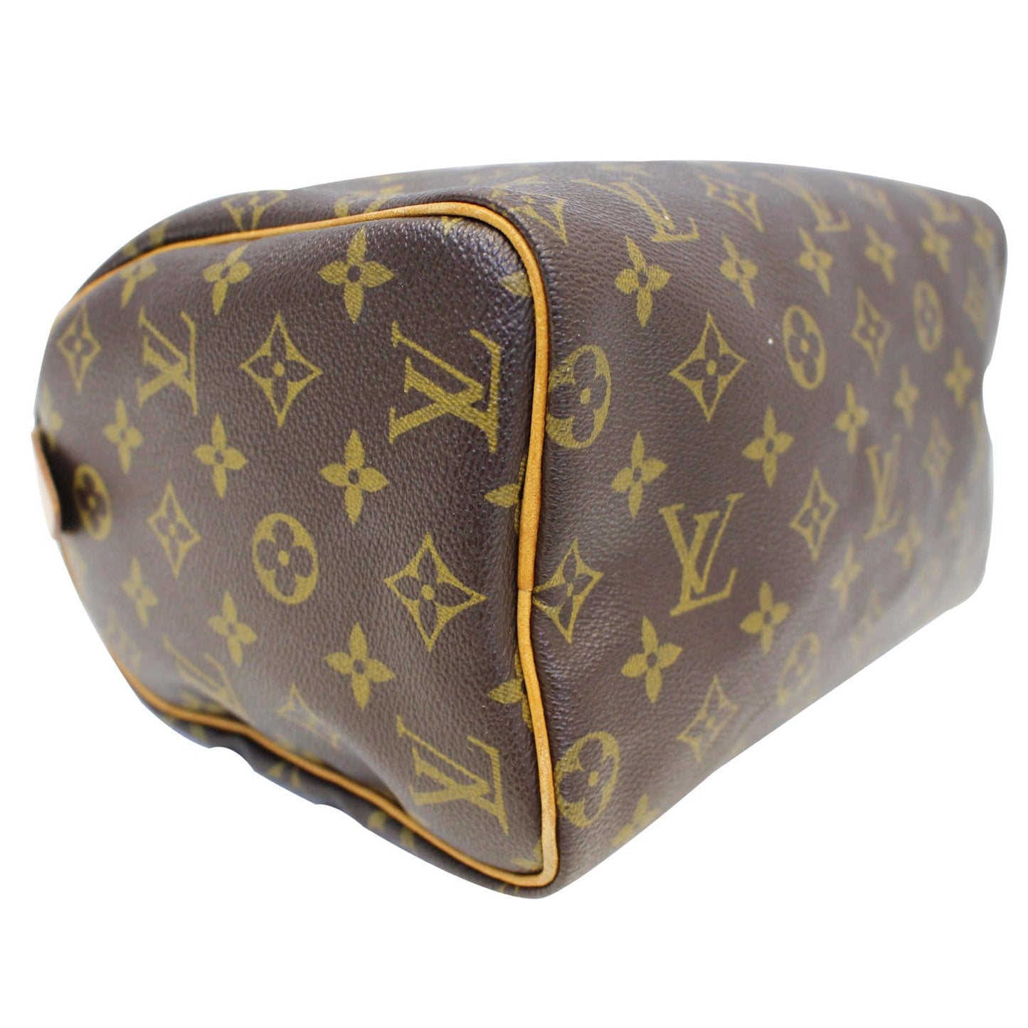 LOUIS VUITTON Speedy 25 Monogram Canvas Satchel Bag Brown