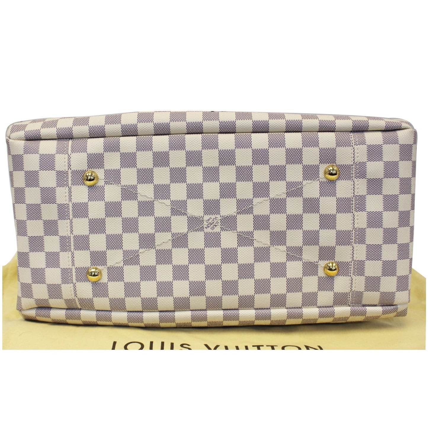 LOUIS VUITTON Artsy MM Damier Azur Shoulder Bag White