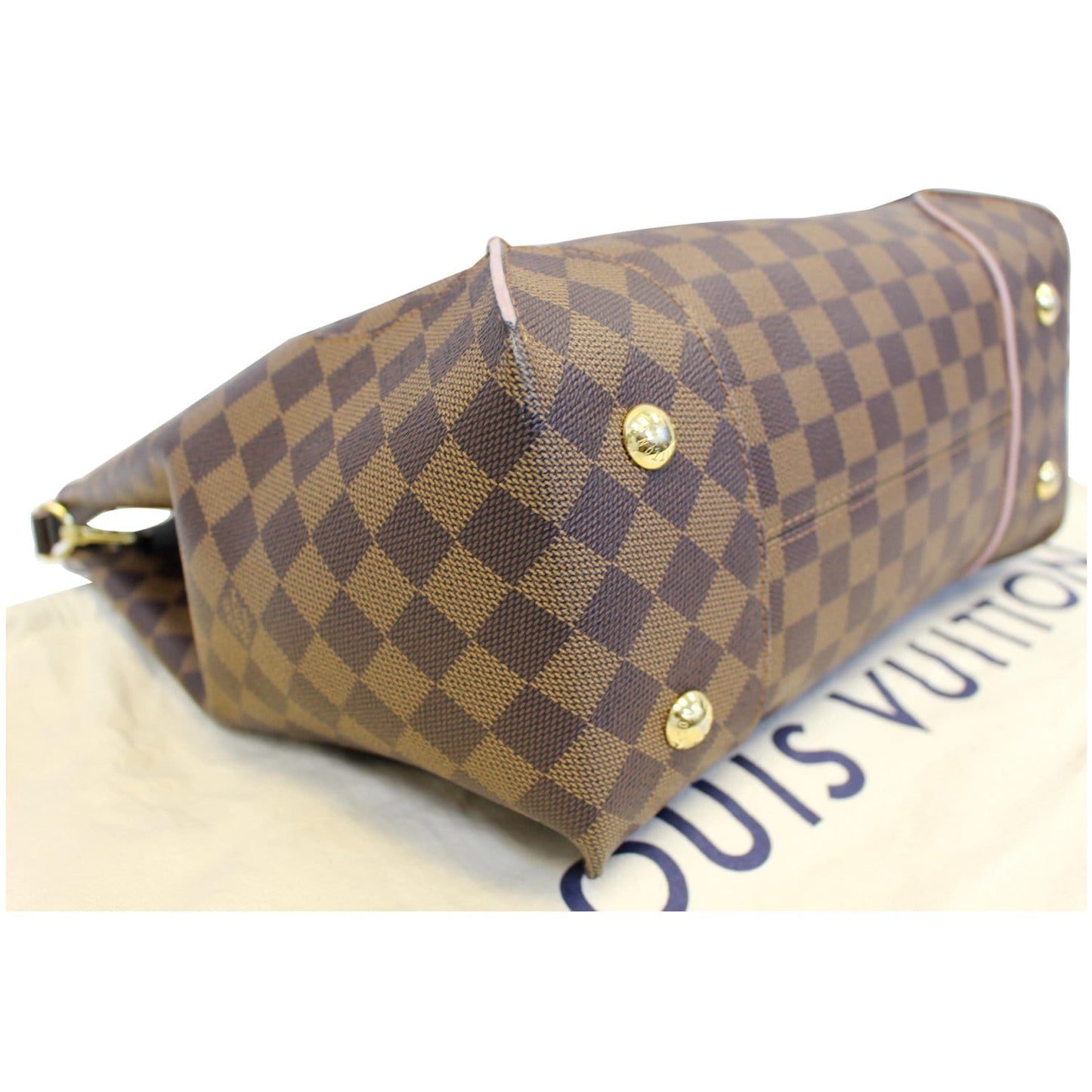 LOUIS VUITTON Caissa Damier Ebene Hobo Bag Rose Ballerine