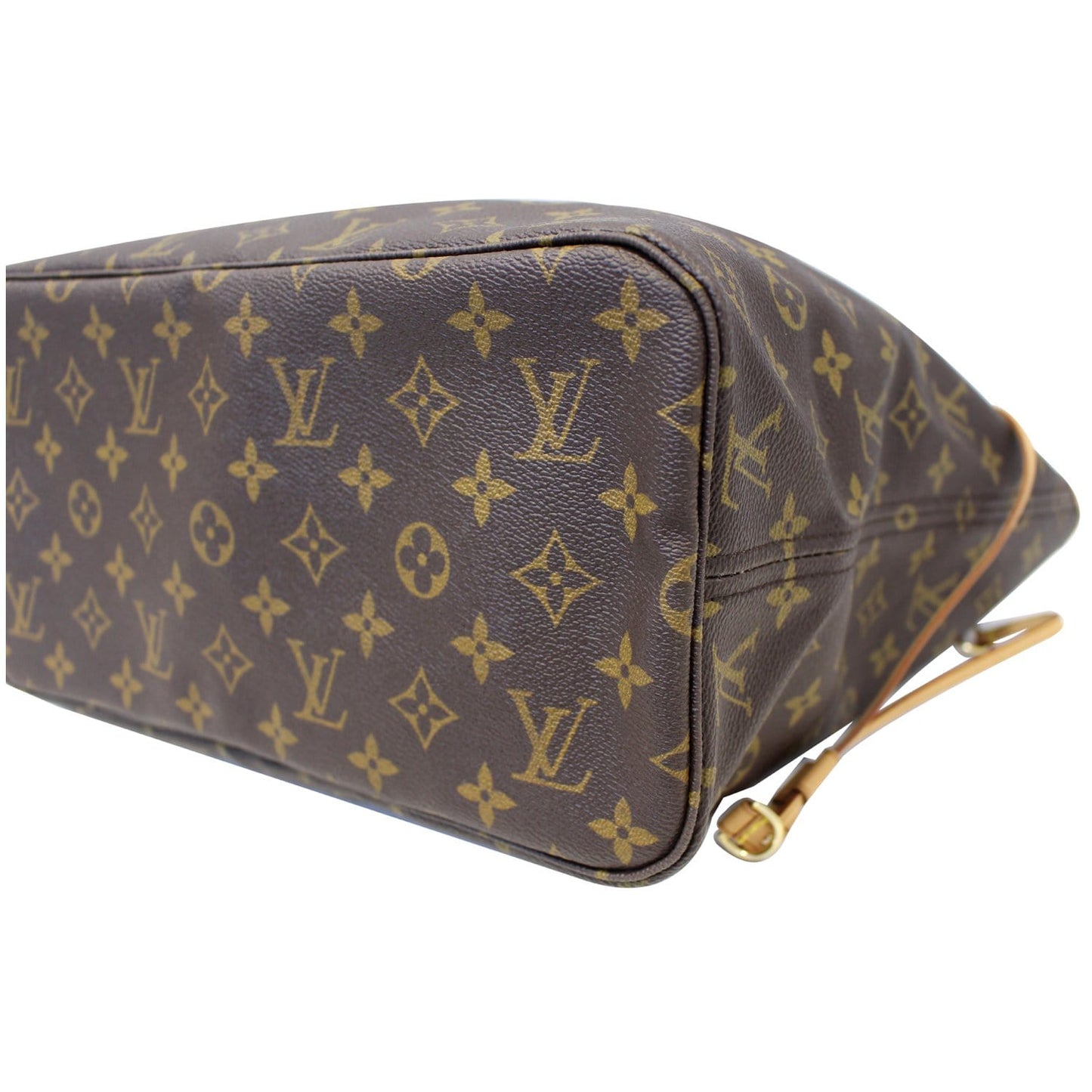 LOUIS VUITTON Neverfull MM Monogram Canvas Tote Shoulder Bag Brown