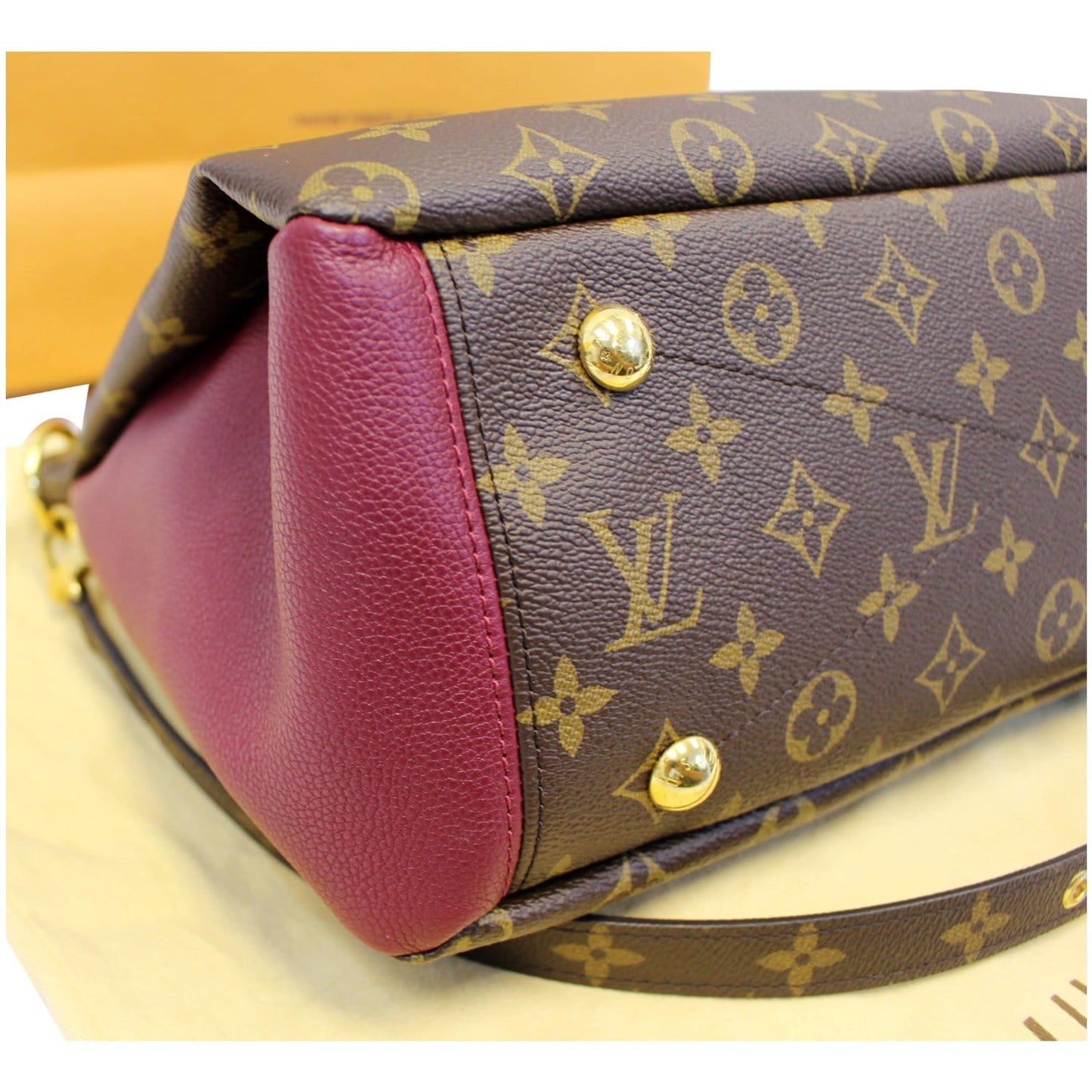 LOUIS VUITTON Pallas Monogram Canvas 2Way Shoulder Bag Brown