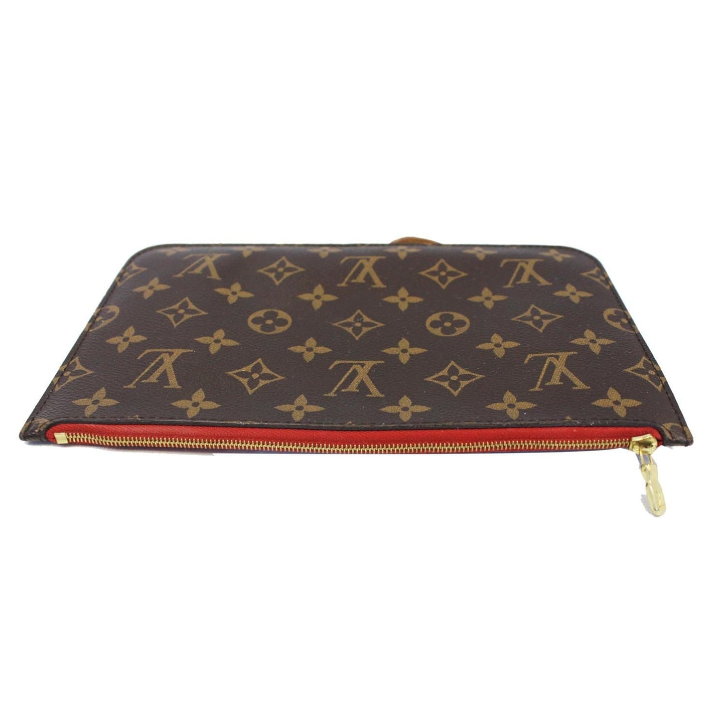LOUIS VUITTON Pochette Wristlet Pouch Monogram Canvas Neverfull MM Brown