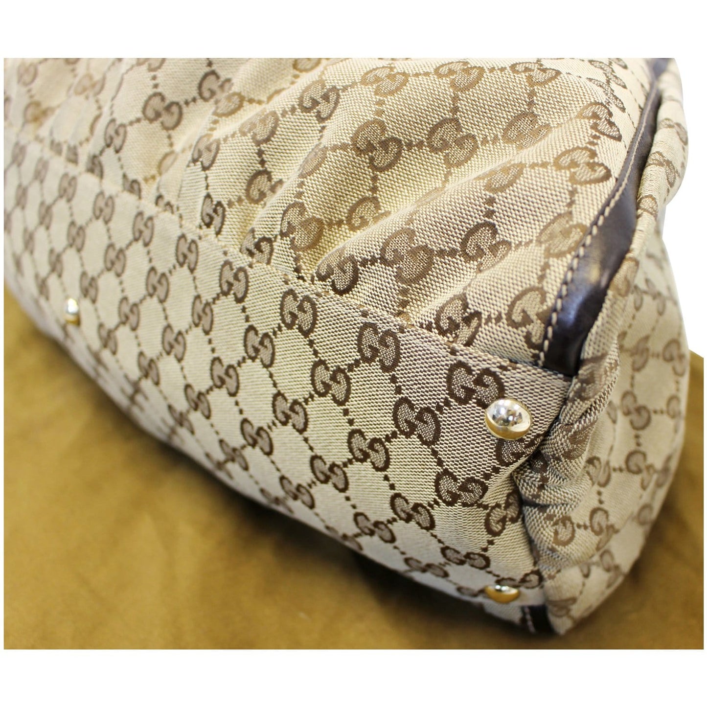 GUCCI GG Canvas D Ring Large Hobo Bag 189835