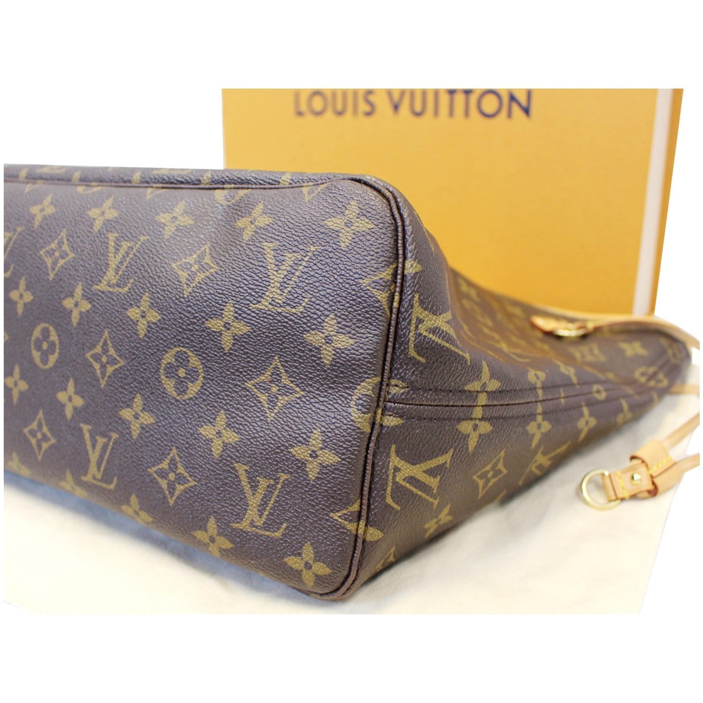 LOUIS VUITTON Neverfull MM Monogram Canvas Tote Shoulder Bag Brown