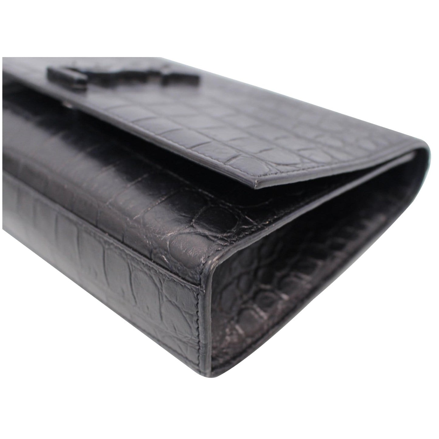 YVES SAINT LAURENT Kate Medium Crocodile Leather Bag Crossbody Bag Black