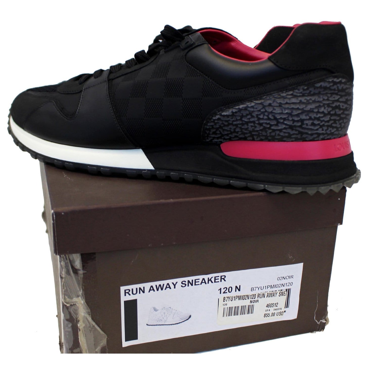 LOUIS VUITTON Run Away Lace Up Sneakers Noir US 13