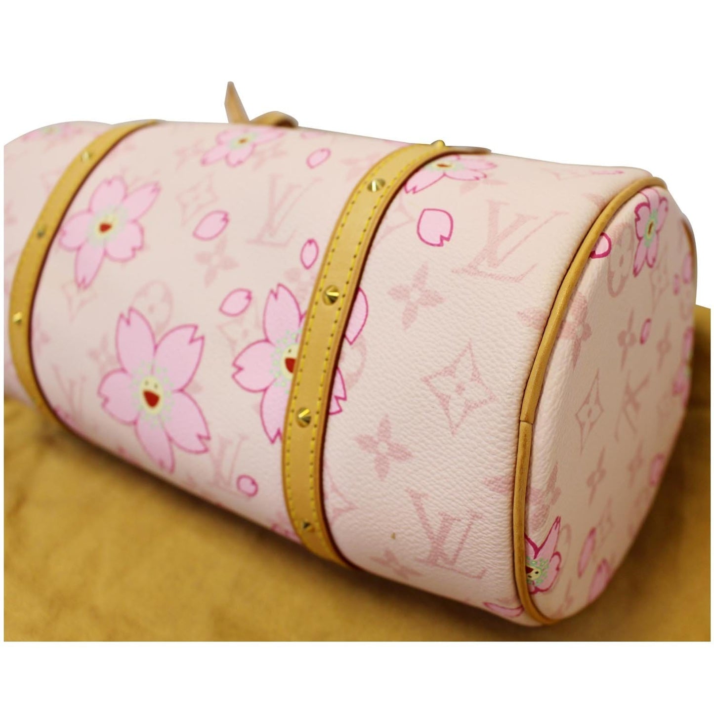 LOUIS VUITTON Papillon Pink Monogram Cherry Blossom Tote Handbag